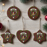 Lumsden Tartan Crest Christmas Ceramic Ornament